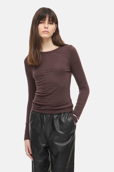 Top uni manches longues brun - ROUGE EDIT