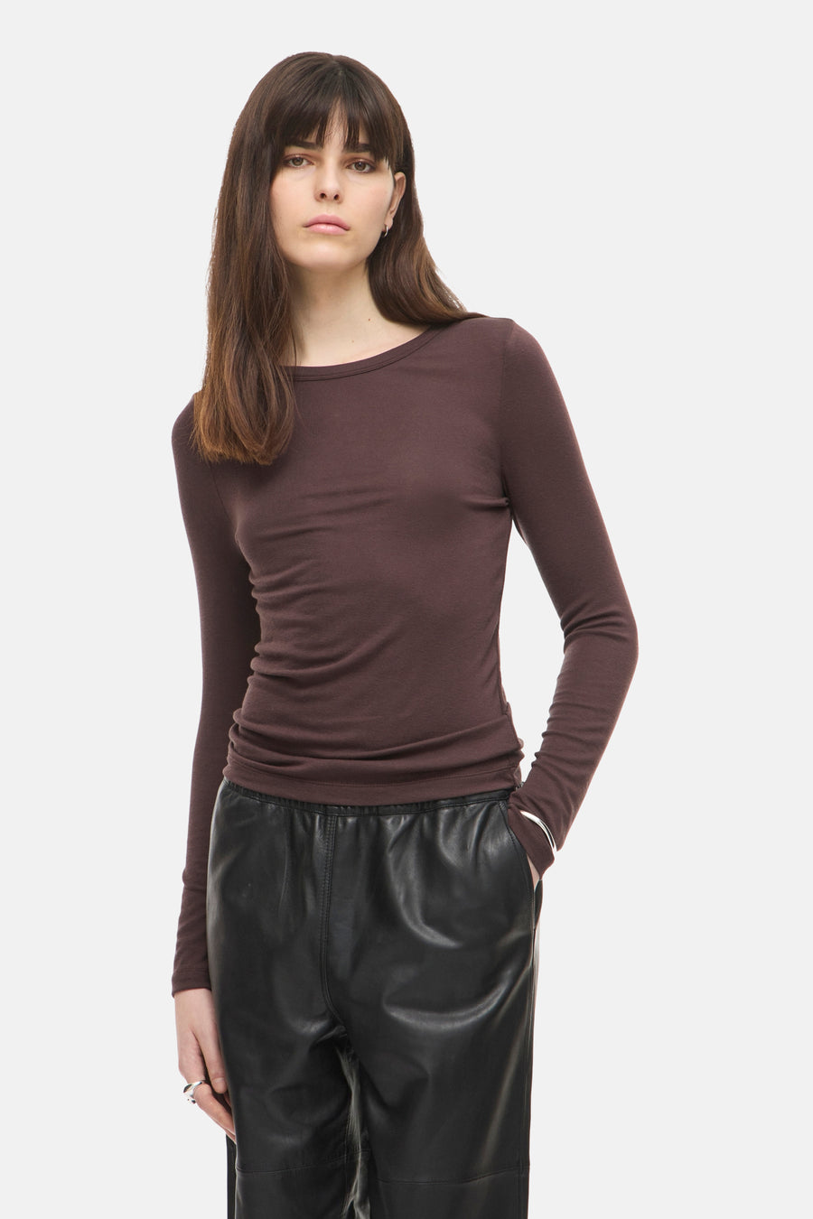 Top uni manches longues brun - ROUGE EDIT