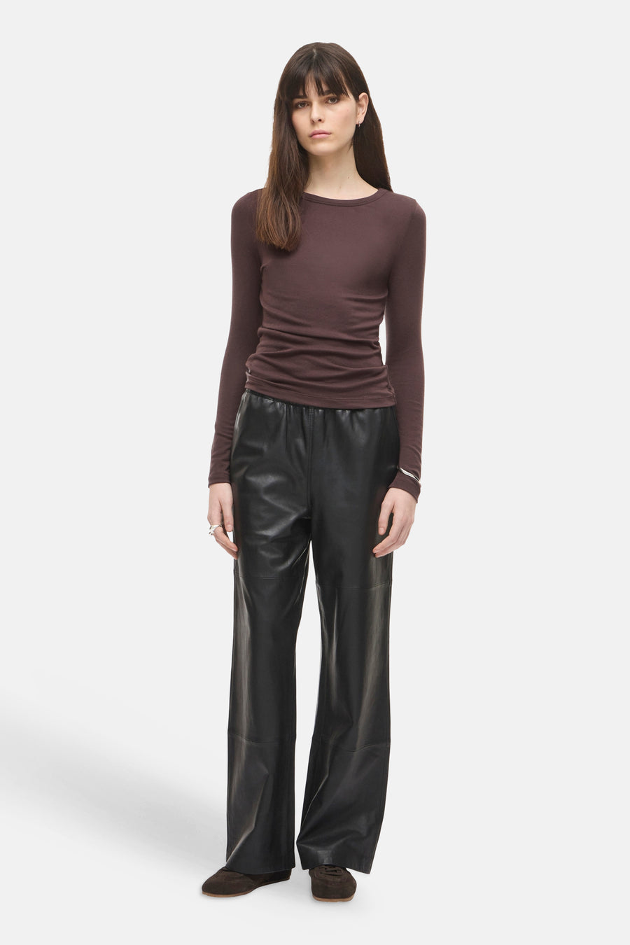 Top uni manches longues brun - ROUGE EDIT