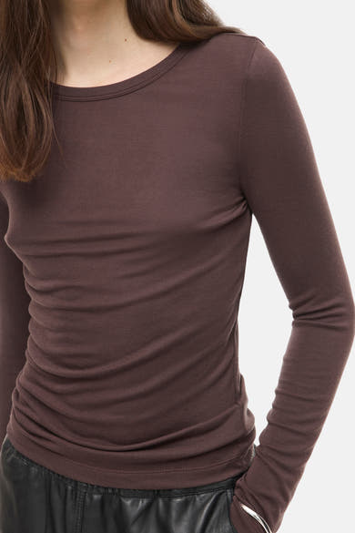 Top uni manches longues brun - ROUGE EDIT