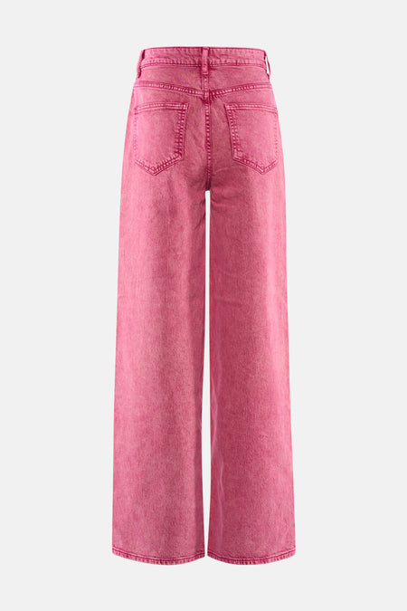 Jeans coloré rose de VILA®, avec poches arrière et jambe large.
