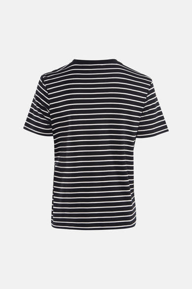 Zwart T-shirt met witte strepen van VILA, achterzijde.