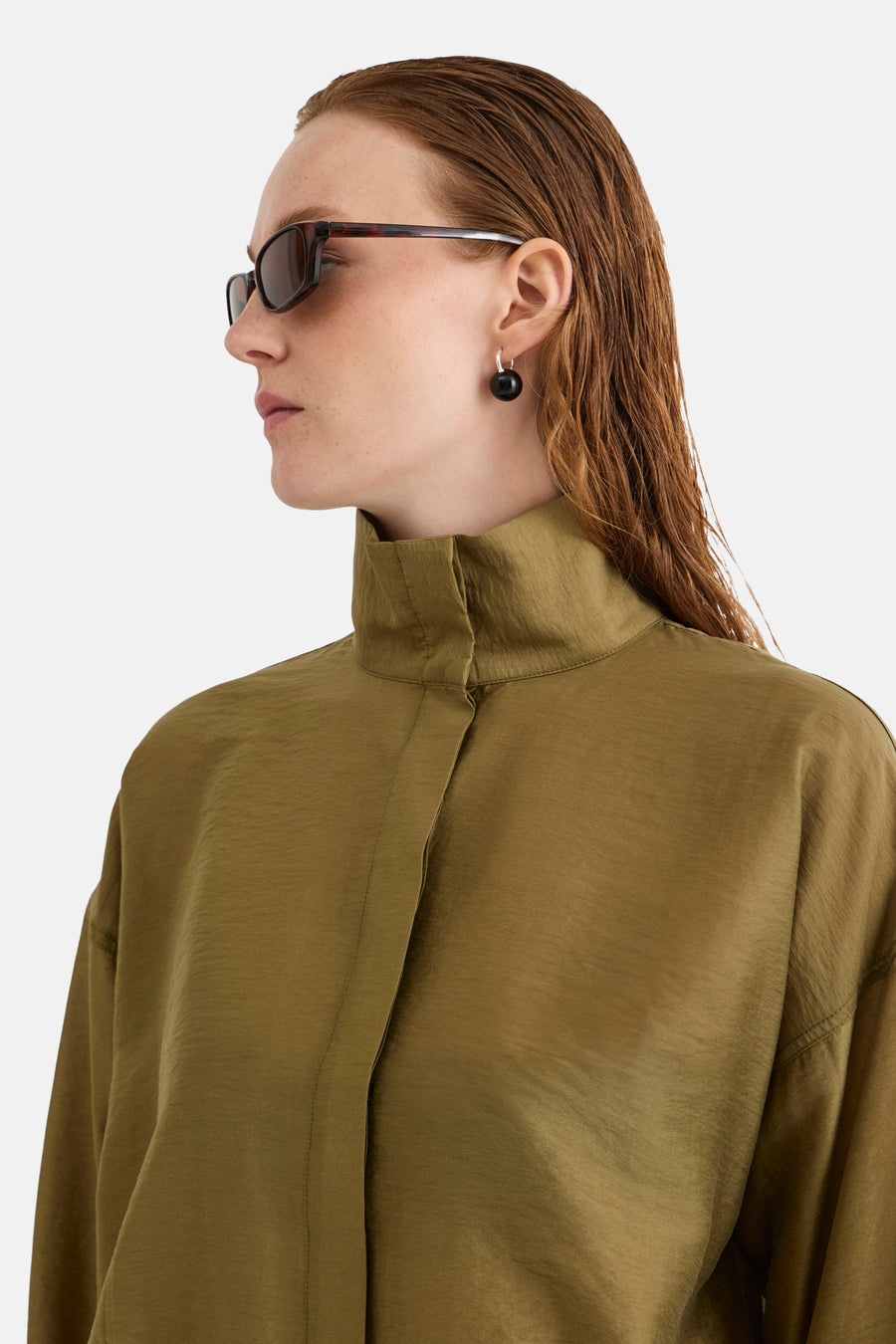 Chemisier (manches longues) olive - ROUGE EDIT