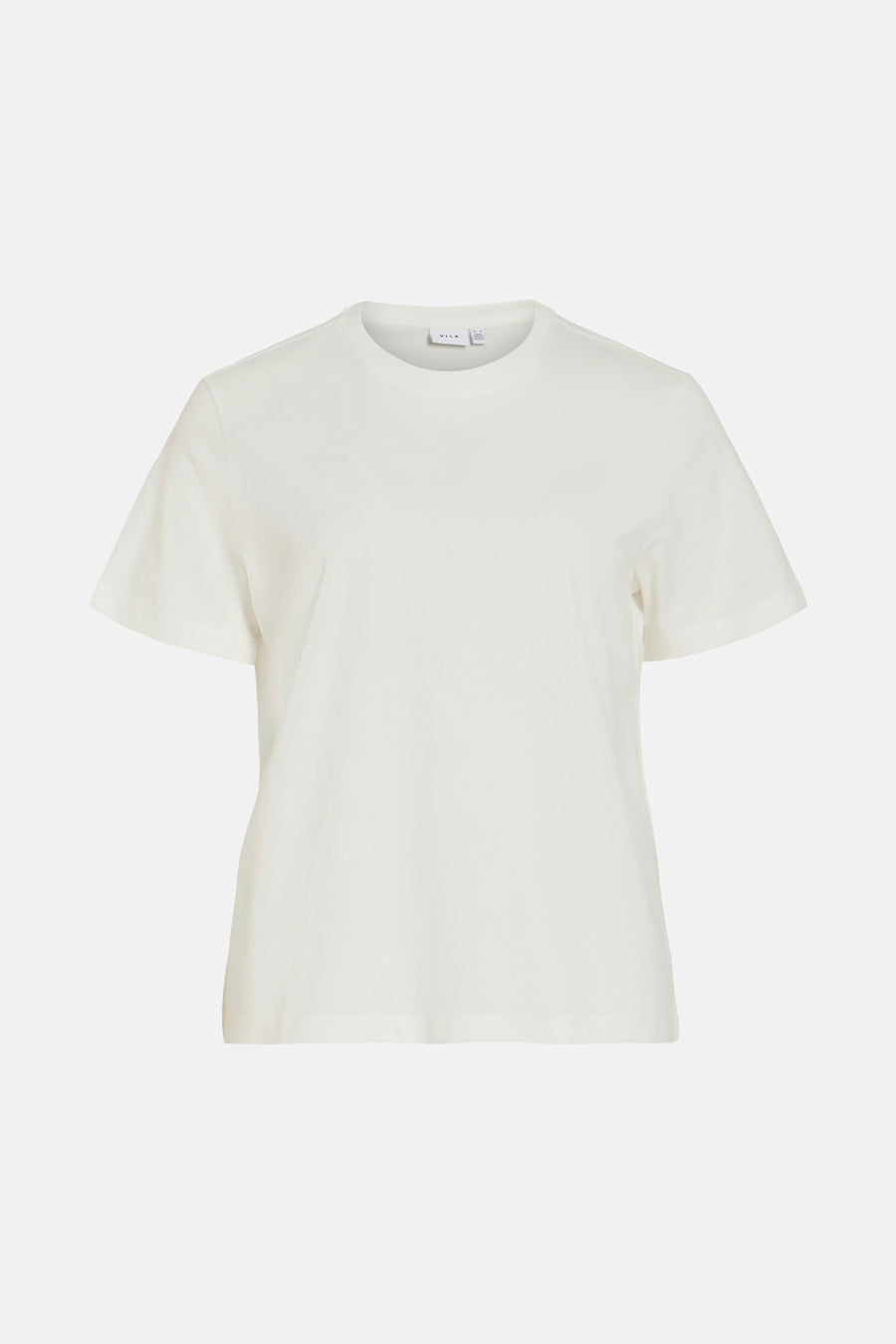 Wit T-shirt met korte mouwen van VILA, op een neutrale achtergrond.