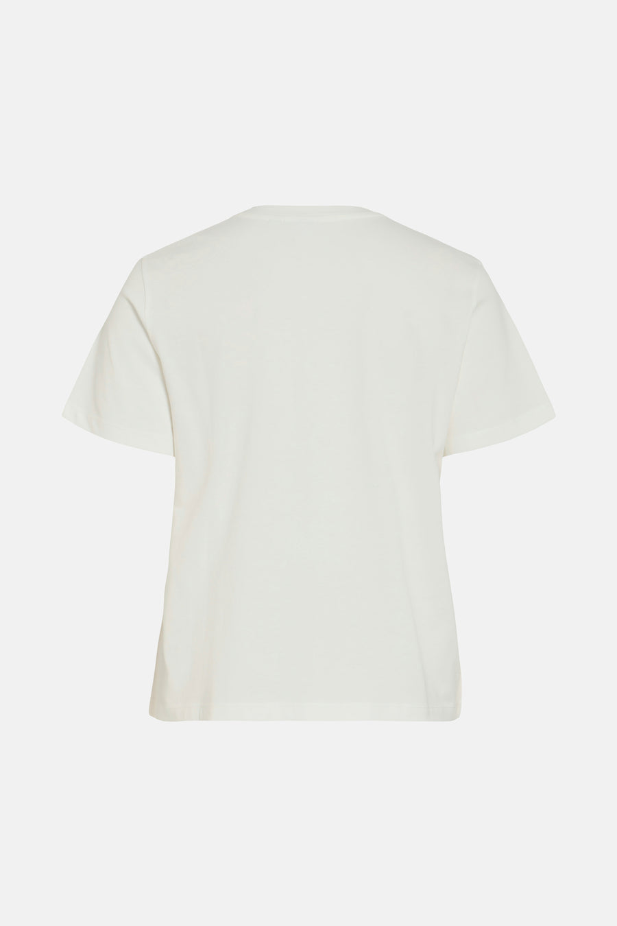 Wit T-shirt met korte mouwen van VILA, effen op lichte achtergrond.