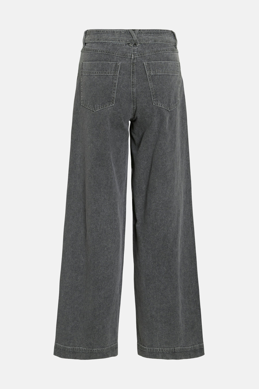 Jean ample gris de ROUGE EDIT, avec poches arrière et coupe large.