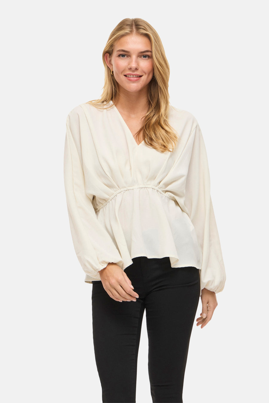 Blouse à manches longues - beige