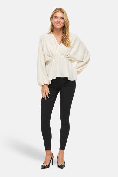 Blouse à manches longues - beige