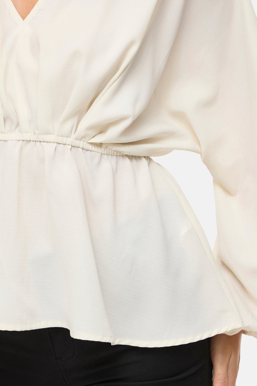 Blouse à manches longues - beige