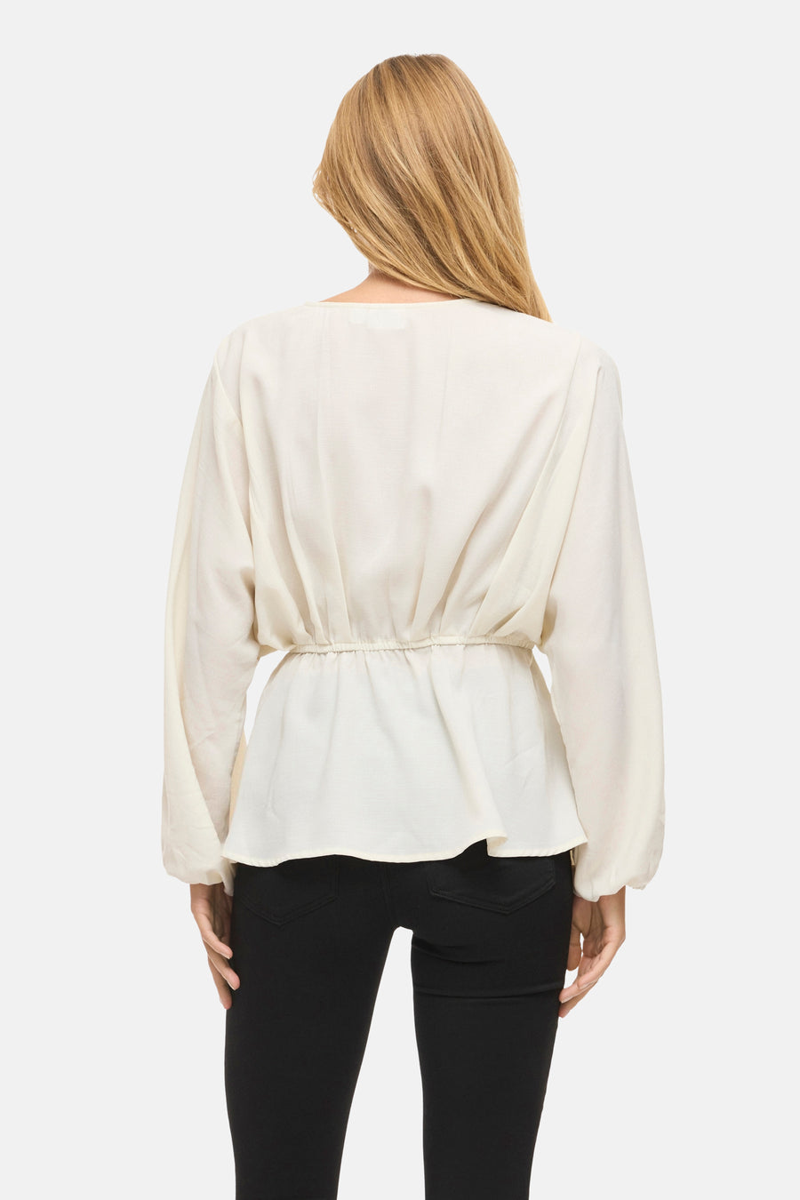 Blouse à manches longues - beige