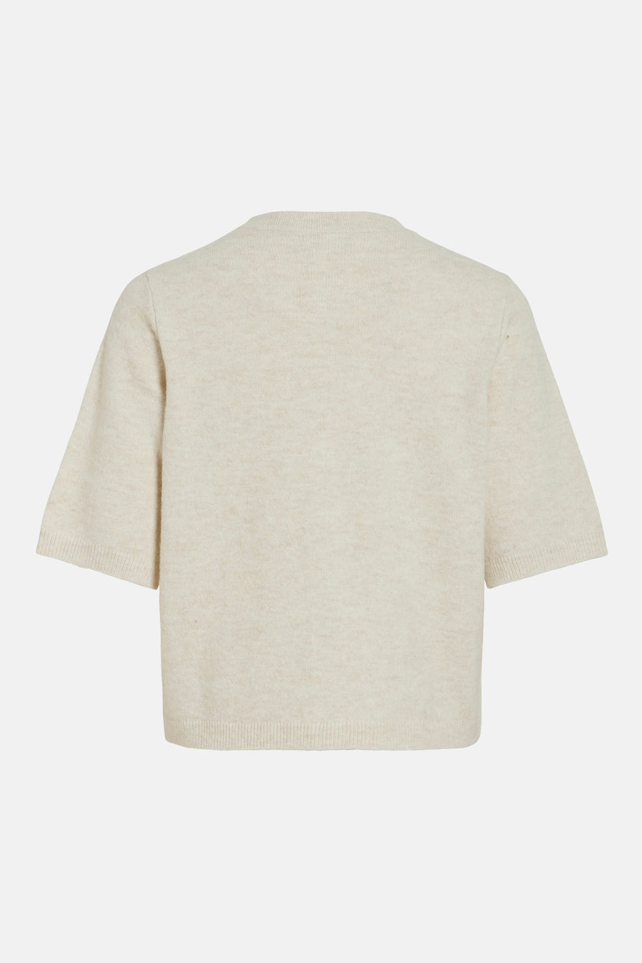 Beige gebreid vest van VILA met korte mouwen en een relaxte pasvorm.