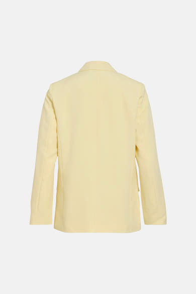 Blazer jaune de VILA, avec une coupe structurée et des manches longues, vu de dos.
