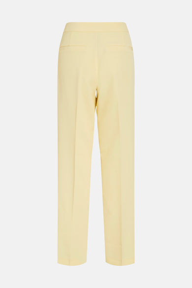 Pantalon de costume jaune de VILA®, vue arrière, avec poches passepoilées et coupe droite.