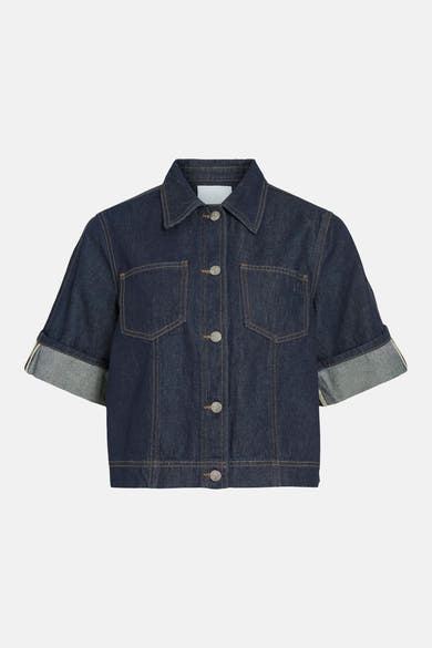 Chemisier (manches courtes) dark blue denim - ROUGE EDIT