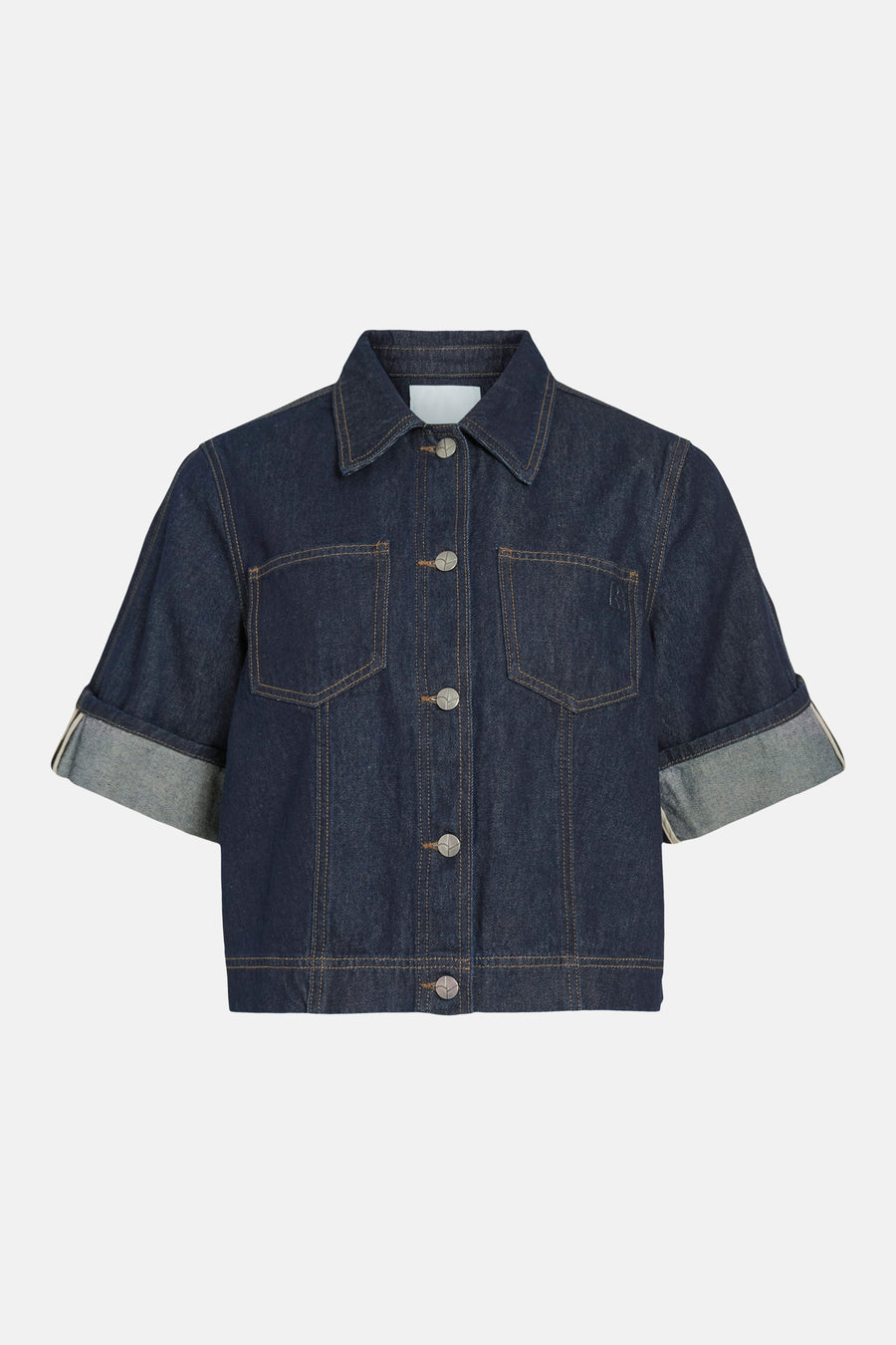 Chemisier (manches courtes) dark blue denim - ROUGE EDIT