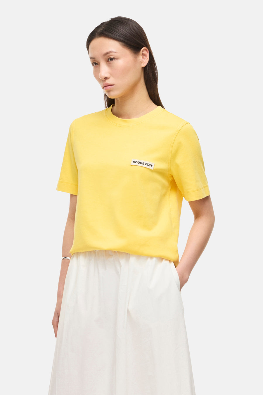 Top (korte mouwen) geel - ROUGE EDIT