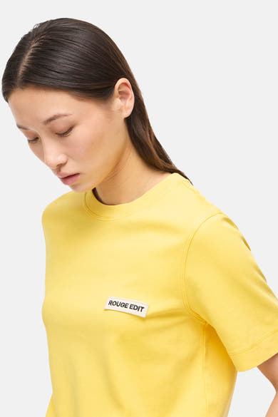 Top (korte mouwen) geel - ROUGE EDIT