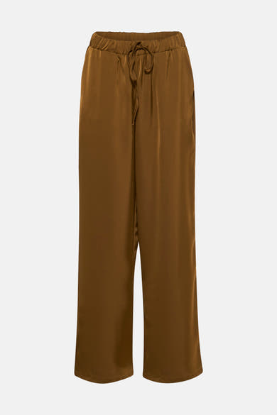 Pantalon doré de VILA® avec cordon de serrage et poches latérales.