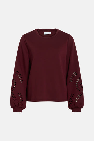 Sweat col O - Bordeaux