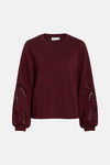 Sweat col O - Bordeaux
