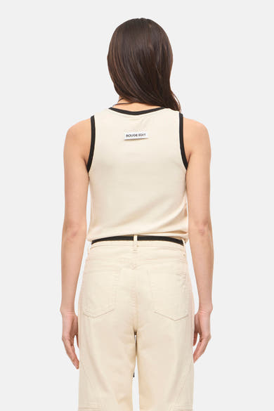 Top (sans manches) beige - ROUGE EDIT