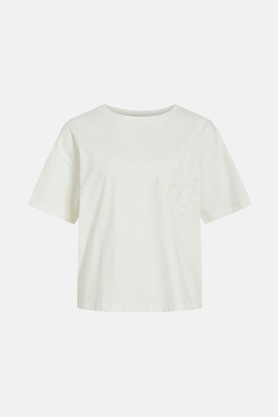 Wit T-shirt met korte mouwen van VILA®, losse en relaxte pasvorm.