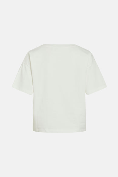 T-shirt à manches courtes blanc de VILA®, coupe ample et décontractée.