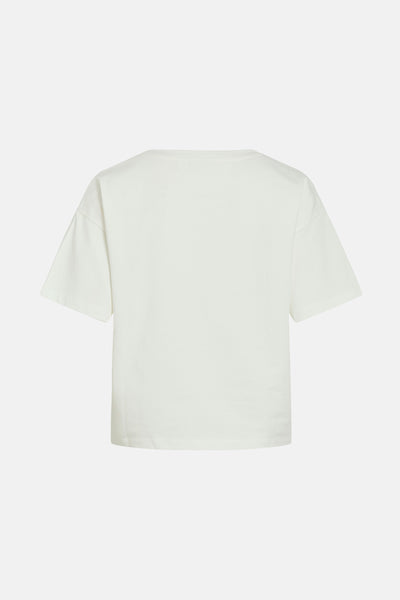 T-shirt à manches courtes blanc de VILA®, coupe ample et décontractée.
