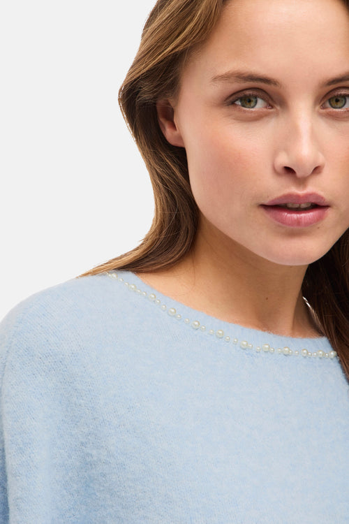 Pull met ronde hals - blauw