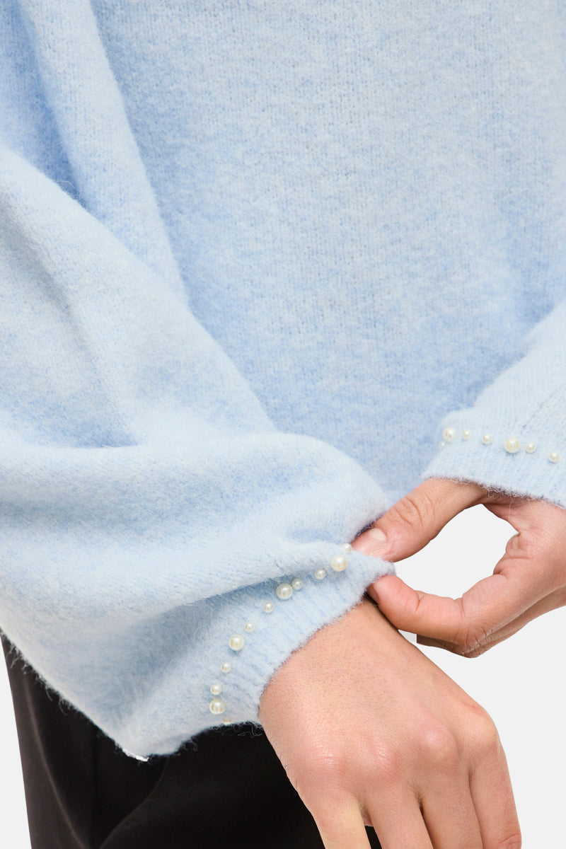 Pull met ronde hals - blauw