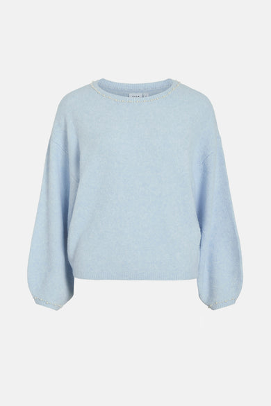 Pull met ronde hals - blauw