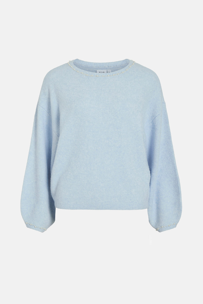 Pull met ronde hals - blauw