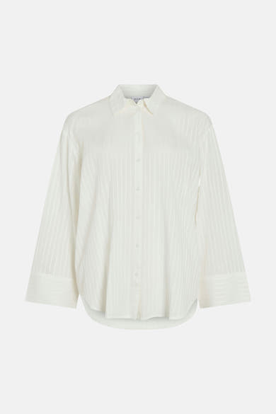 Chemisier blanc à manches longues VILA® avec col classique et fermeture boutonnée