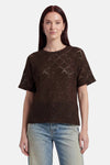 Blouse met korte mouwen - bruin