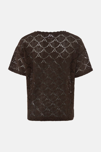 Blouse met korte mouwen - bruin