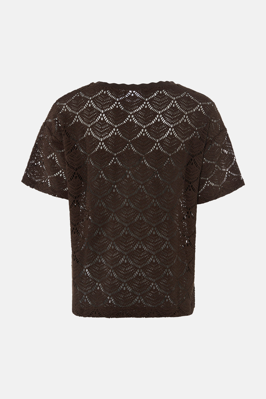 Blouse met korte mouwen - bruin
