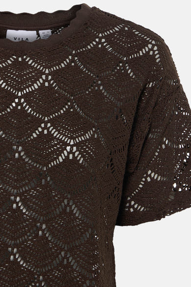 Blouse met korte mouwen - bruin