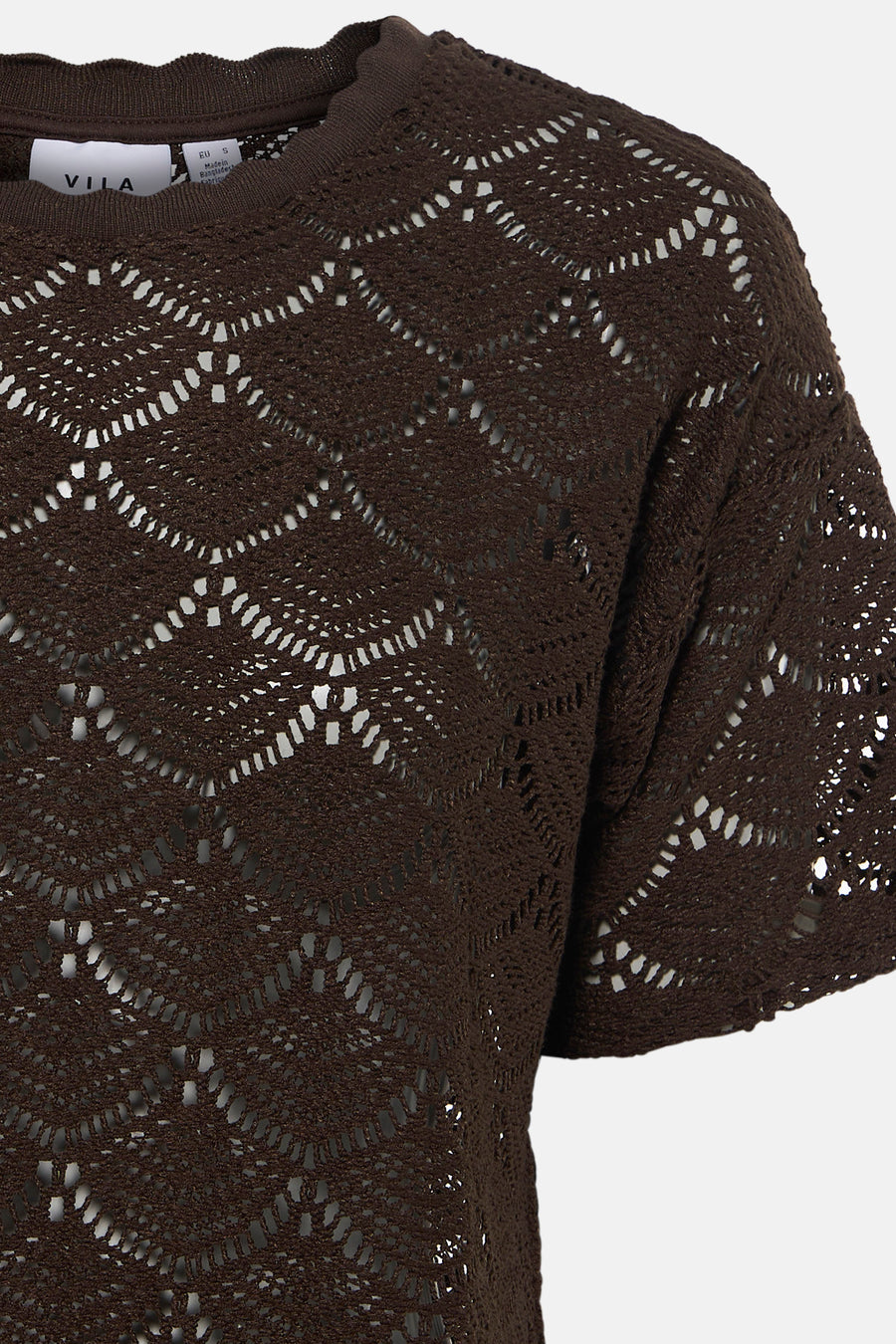 Blouse met korte mouwen - bruin
