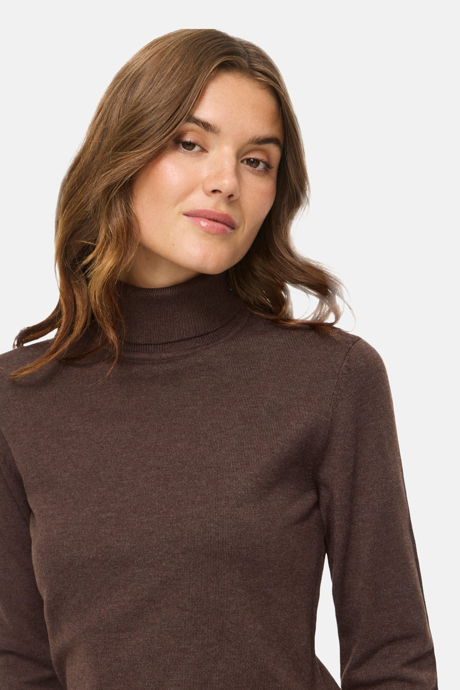 Pull col montant brun - VILA®