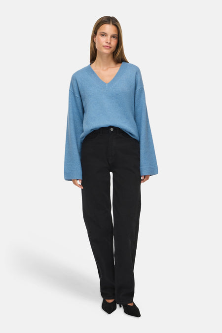 Trui met V-hals blauw - VILA®