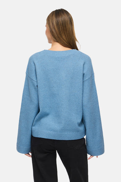 Pull col V bleu - VILA®