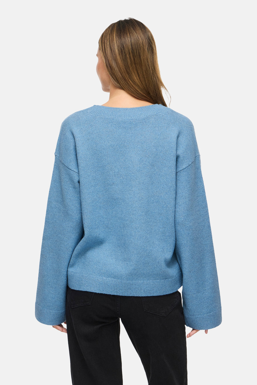Pull col V bleu - VILA®