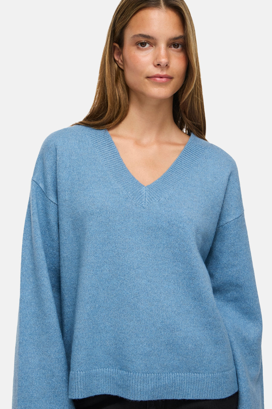 Pull col V bleu - VILA®