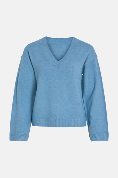 Pull col V bleu - VILA®