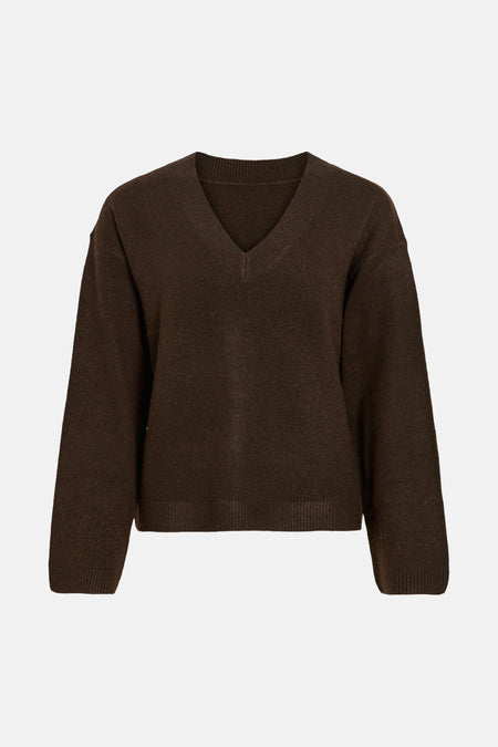 Pull V-hals - bruin