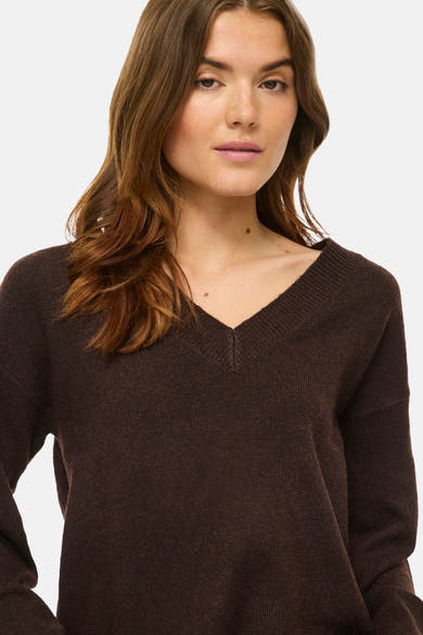 Pull col V - brun