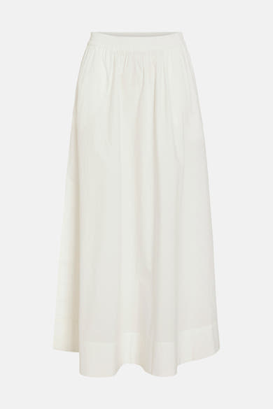 Witte lange rok van ROUGE EDIT, met een elastische taille en een uitlopende pasvorm.