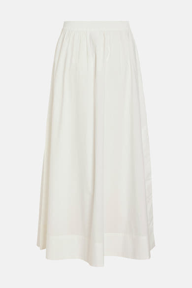 Witte lange rok van ROUGE EDIT, uitlopende pasvorm met elastische tailleband en eenvoudige zoom.