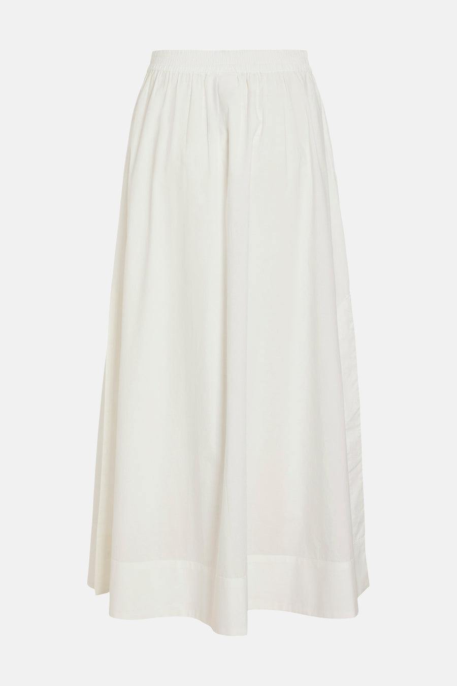 Witte lange rok van ROUGE EDIT, uitlopende pasvorm met elastische tailleband en eenvoudige zoom.