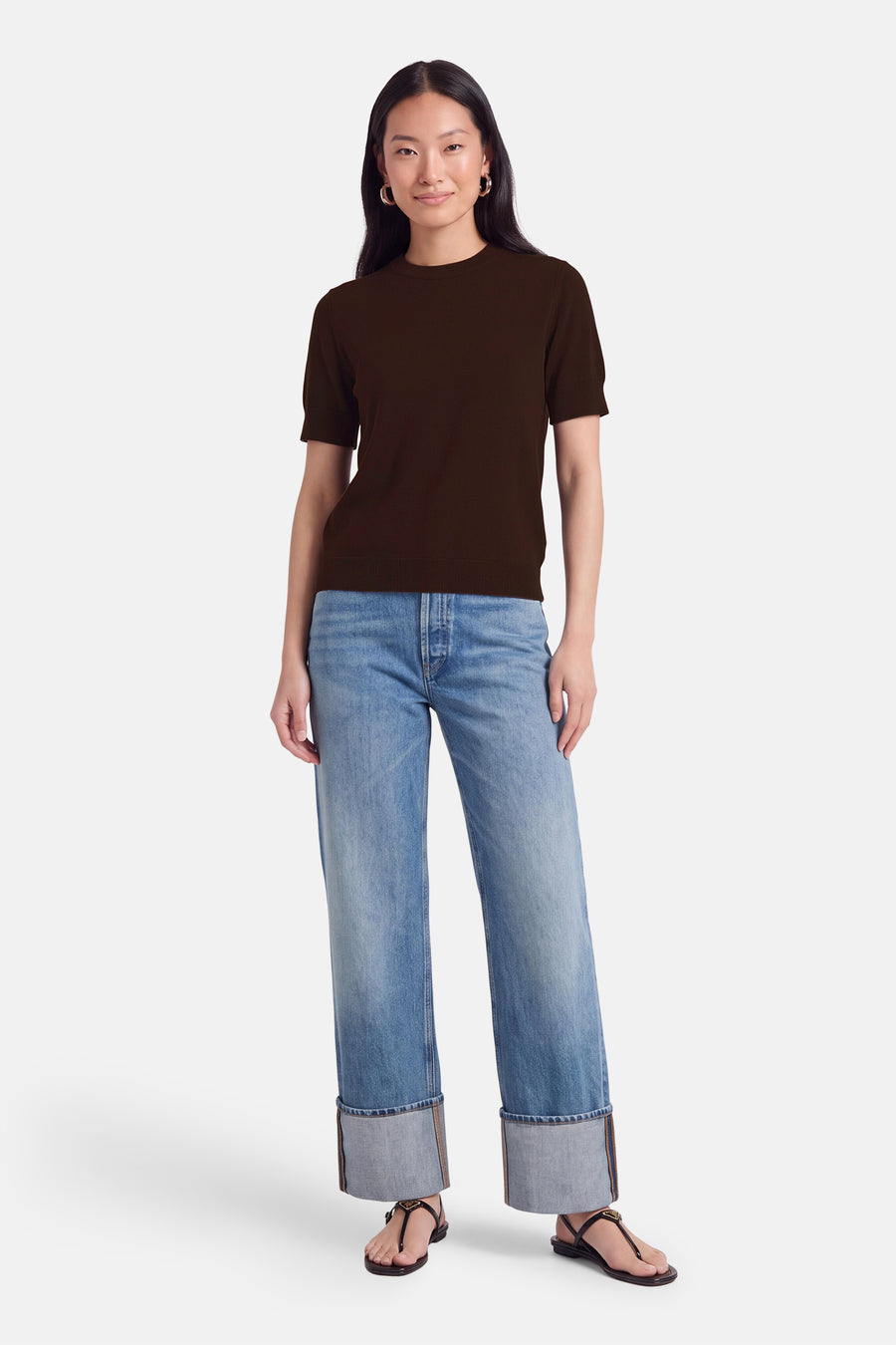 Pull col O - brun